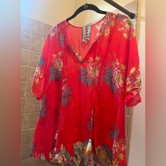 Johnny Was red floral top 🌹 - Picture 4 of 5